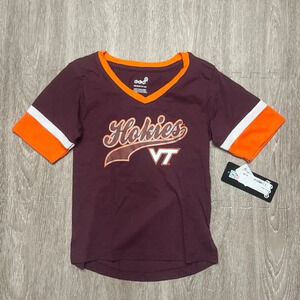 NWT Virginia‎ Tech Hokies Youth XS V-Neck Short Sleeve T-Shirt
